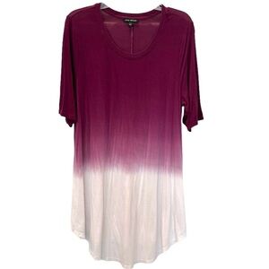 Lane Bryant Purple/White Ombre Short Sleeve Tunic Top Size 14/16